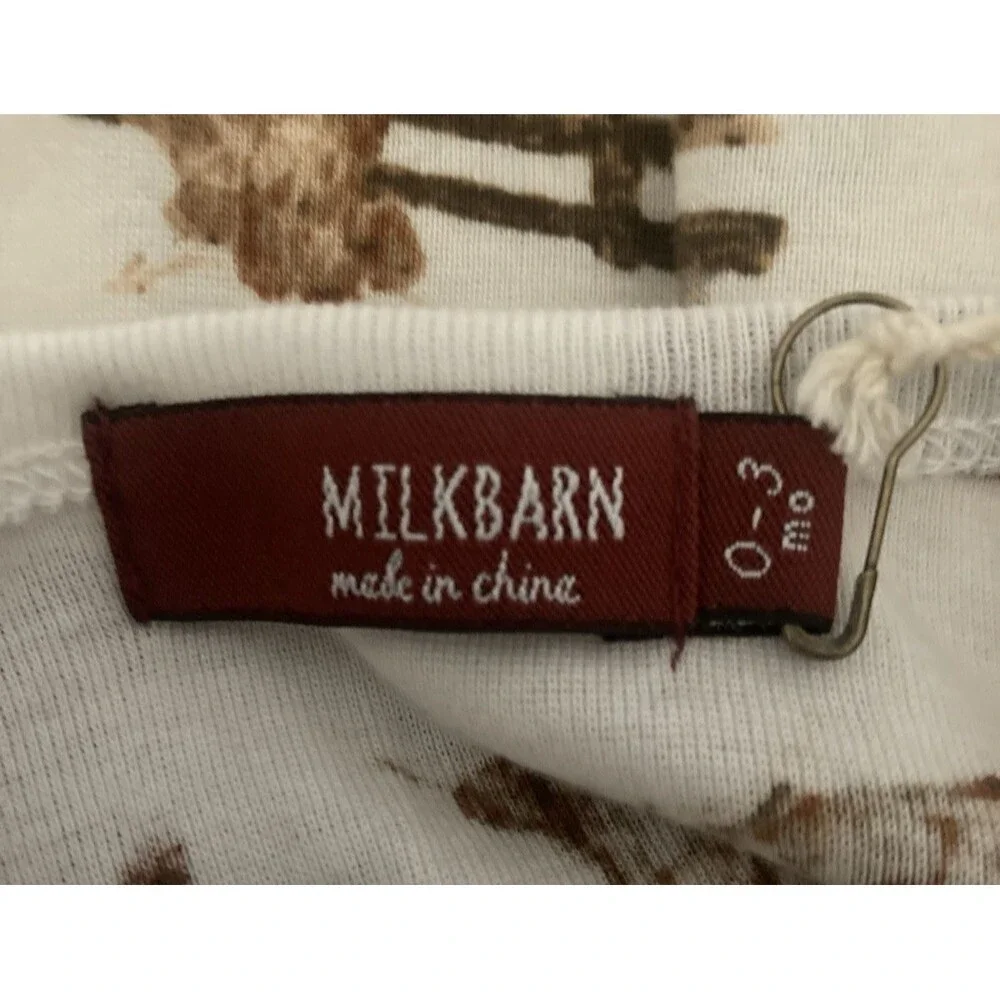 MILKBARN 0-3M One Piece Romper Sleeper Horses Barn Organic Cotton New With Tags
